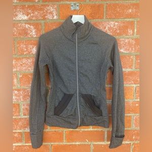 Prana Athletic Workout Zip Up Jacket Colorblock Charcoal Gray Black